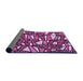 Thickness of Patterned Deep Mauve Purple Rug, pat270pur