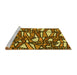 Sideview of Machine Washable Transitional Yellow Rug, wshpat270yw