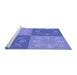 Sideview of Machine Washable Transitional Sky Blue Rug, wshpat2700blu