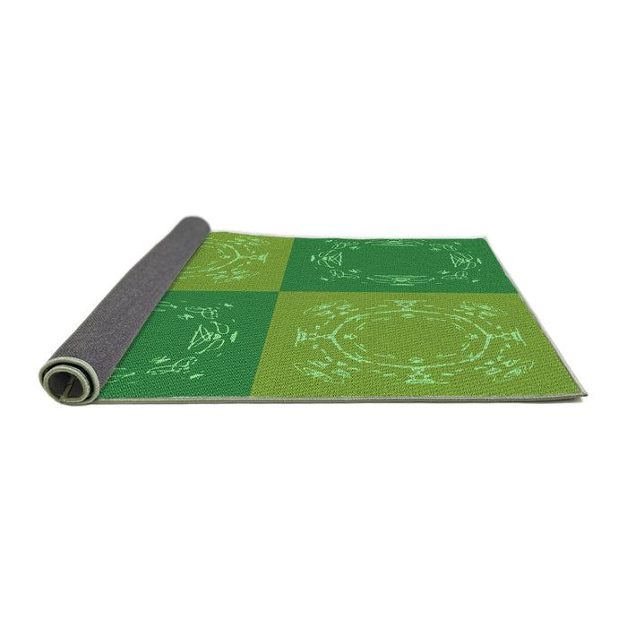 Thickness of Patterned Green Rug, pat2700grn