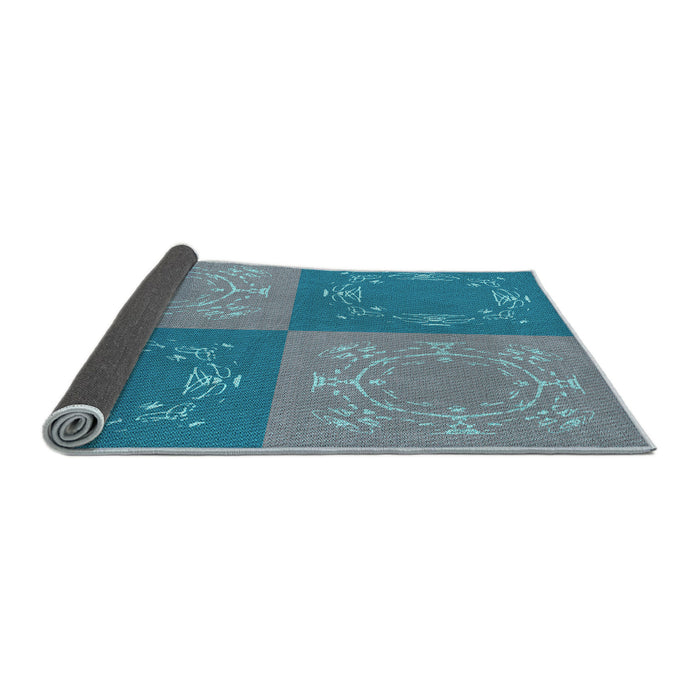 Thickness of Patterned Steel Blue Rug, pat2700lblu