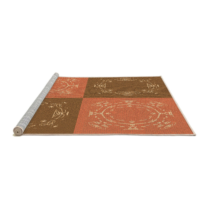 Sideview of Machine Washable Transitional Mahogany Brown Rug, wshpat2700org