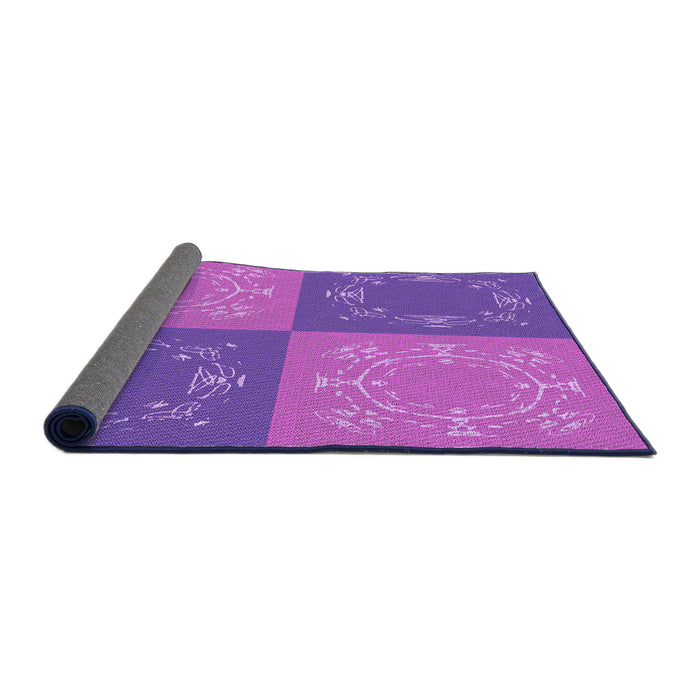 Thickness of Patterned Purple Rug, pat2700pur