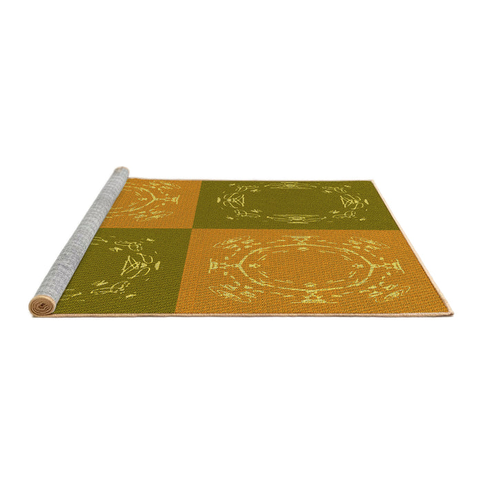 Sideview of Machine Washable Transitional Orange Gold Rug, wshpat2700yw
