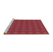 Sideview of Machine Washable Transitional Crimson Red Rug, wshpat2701brn