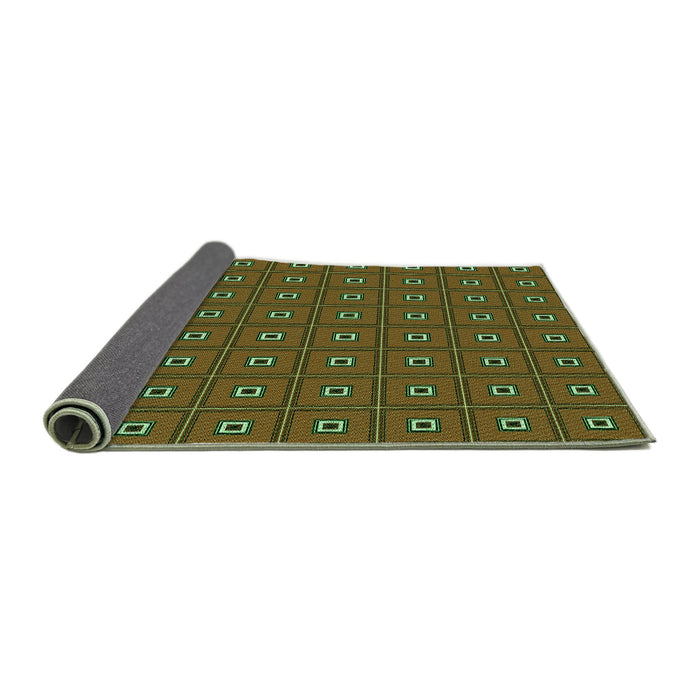 Thickness of Patterned Dark Yellow Green Rug, pat2701grn