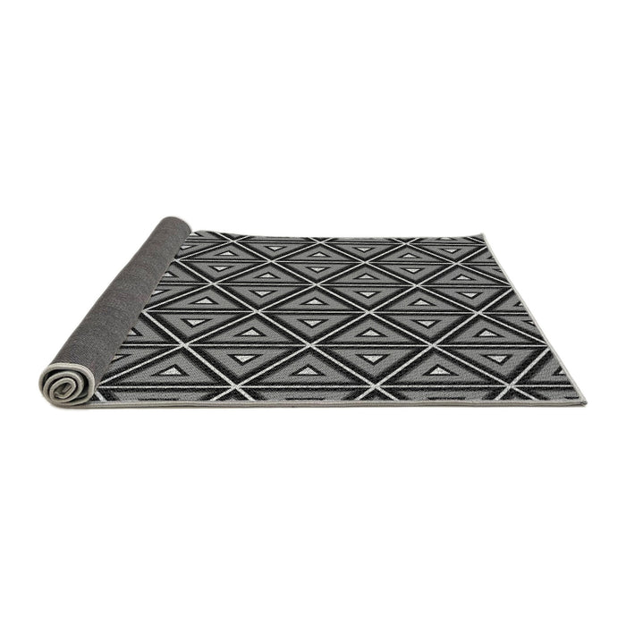 Thickness of Patterned Charcoal Black Rug, pat2702gry