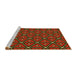 Sideview of Machine Washable Transitional Cranberry Red Rug, wshpat2702yw