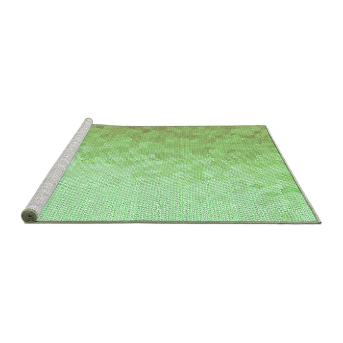 Sideview of Machine Washable Transitional Green Rug, wshpat2703grn