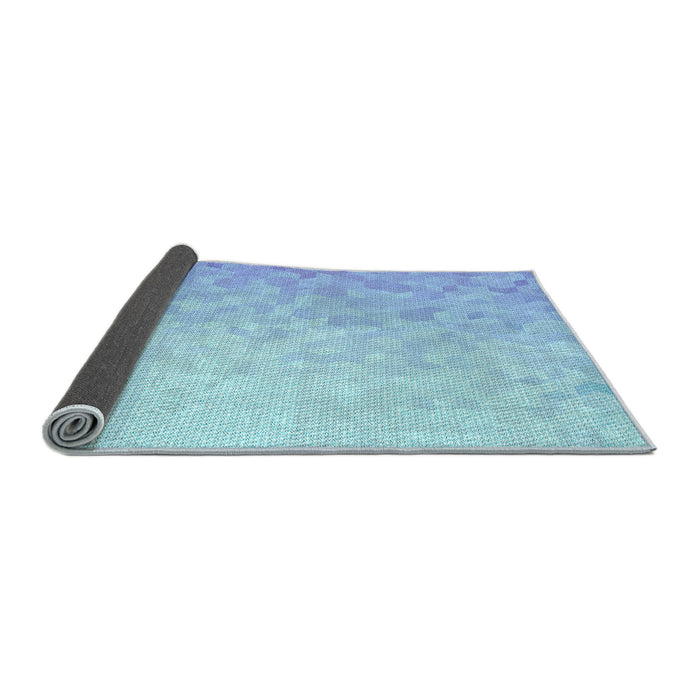 Thickness of Patterned Crystal Blue Rug, pat2703lblu