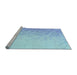 Sideview of Machine Washable Transitional Crystal Blue Rug, wshpat2703lblu