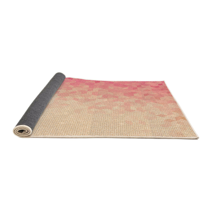 Thickness of Patterned Deep Peach Orange Rug, pat2703org