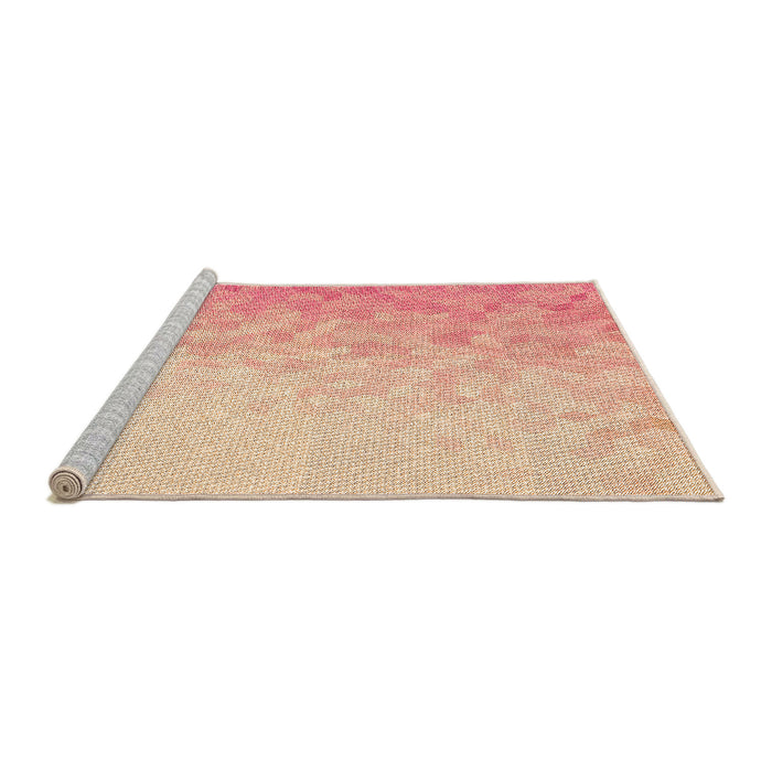 Sideview of Machine Washable Transitional Deep Peach Orange Rug, wshpat2703org