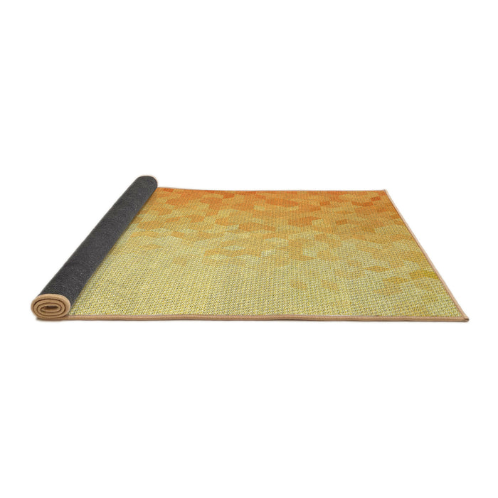 Thickness of Patterned Chrome Gold Yellow Rug, pat2703yw