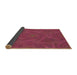 Thickness of Patterned Crimson Red Rug, pat2704brn