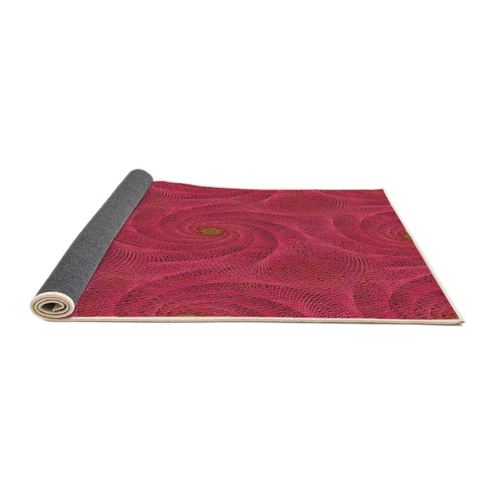 Thickness of Patterned Crimson Red Rug, pat2704org