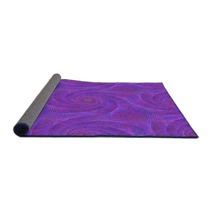 Thickness of Patterned Purple Daffodil Purple Rug, pat2704pur