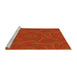 Sideview of Machine Washable Transitional Orange Red Orange Rug, wshpat2704yw