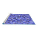 Sideview of Machine Washable Transitional Blue Rug, wshpat2705blu