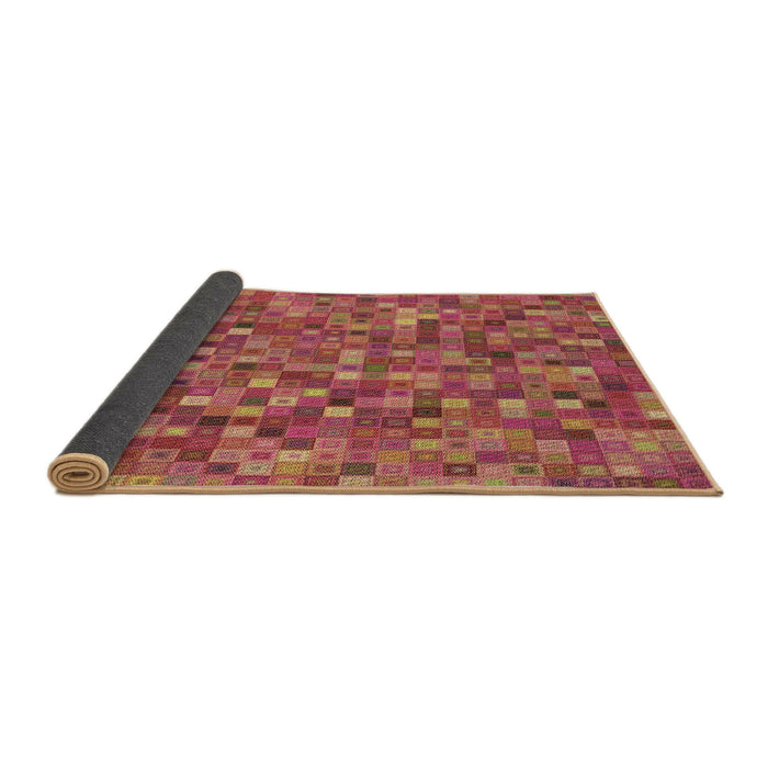 Thickness of Patterned Crimson Red Rug, pat2705brn