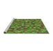 Sideview of Machine Washable Transitional Antique Bronze Green Rug, wshpat2705grn