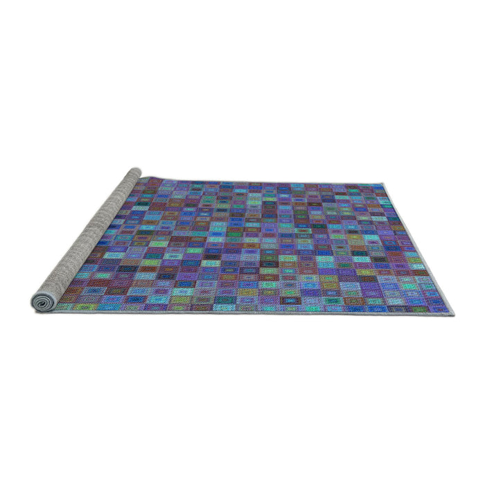 Sideview of Machine Washable Transitional Koi Blue Rug, wshpat2705lblu