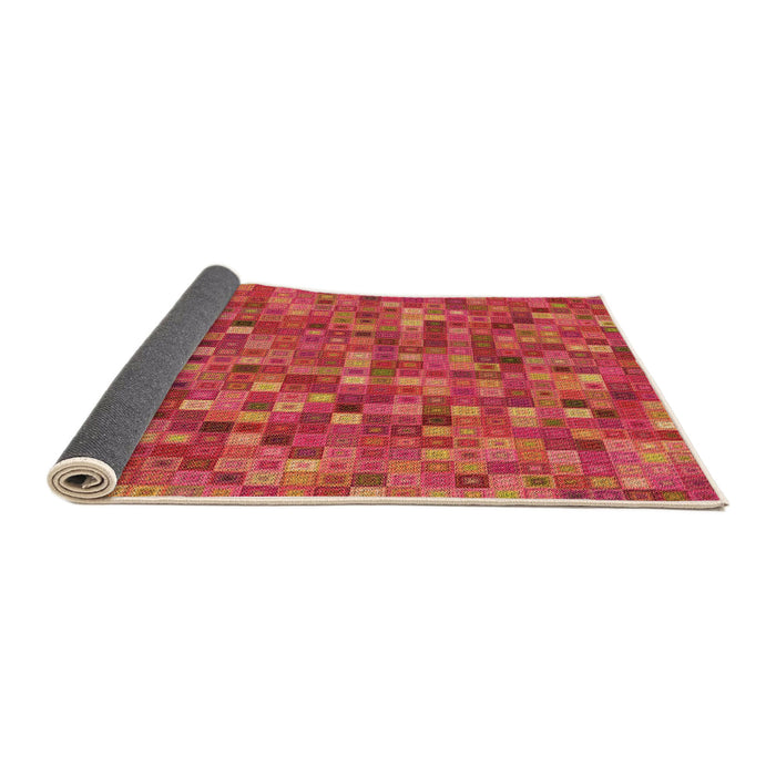 Thickness of Patterned Bright Orange Rug, pat2705org