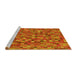 Sideview of Machine Washable Transitional Neon Red Rug, wshpat2705yw