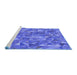 Sideview of Machine Washable Transitional Sky Blue Rug, wshpat2706blu