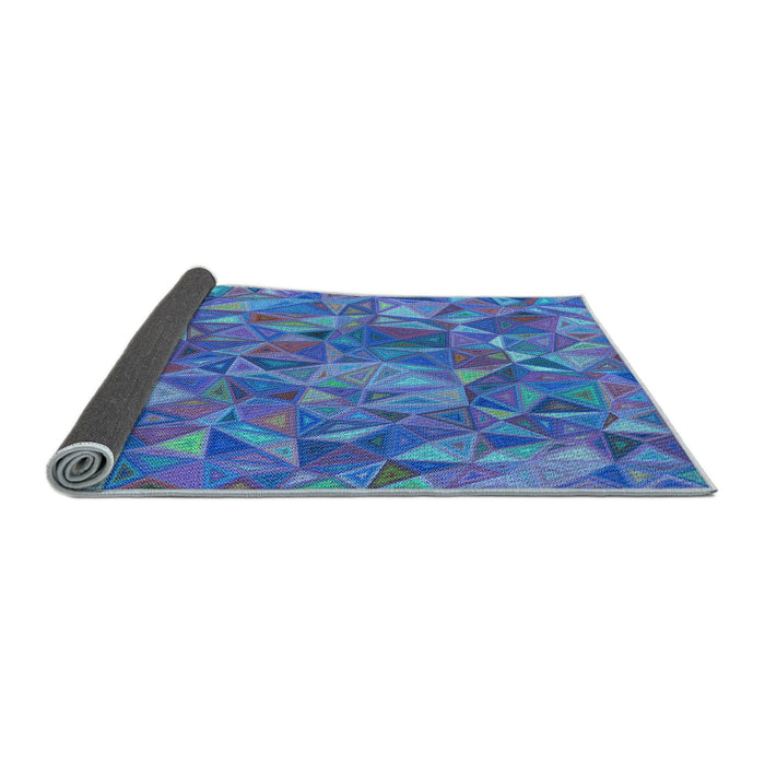 Thickness of Patterned Blue Rug, pat2706lblu
