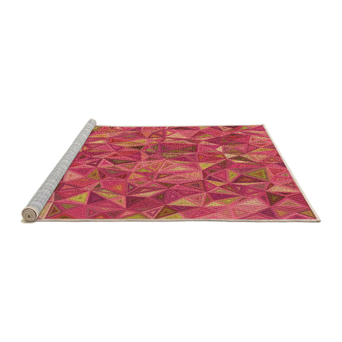 Sideview of Machine Washable Transitional Crimson Red Rug, wshpat2706org