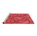 Sideview of Machine Washable Transitional Red Rug, wshpat2706rd