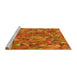 Sideview of Machine Washable Transitional Neon Red Rug, wshpat2706yw