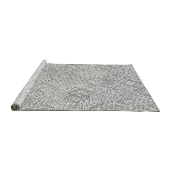Sideview of Machine Washable Transitional Gunmetal Gray Rug, wshpat2707gry