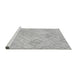 Sideview of Machine Washable Transitional Gunmetal Gray Rug, wshpat2707gry