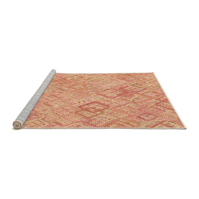 Sideview of Machine Washable Transitional Bright Orange Rug, wshpat2707org