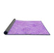 Thickness of Patterned Blossom Pink Rug, pat2707pur