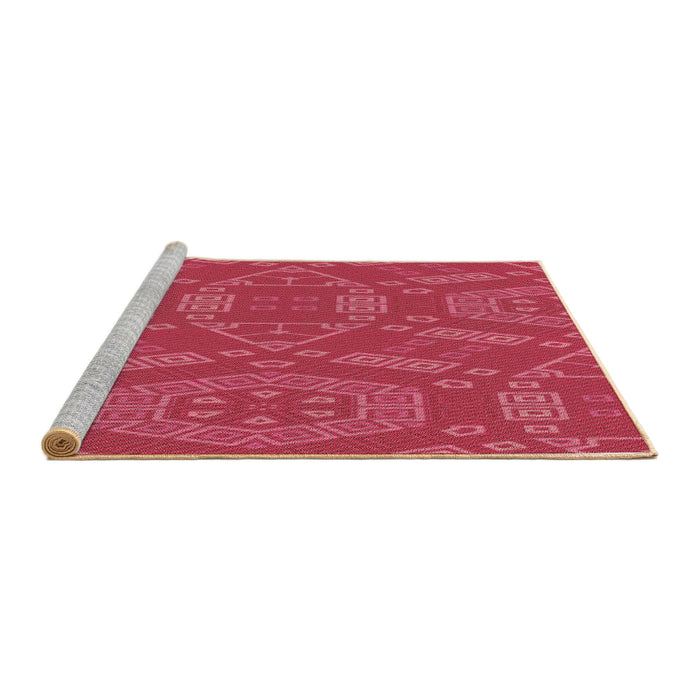 Sideview of Machine Washable Transitional Pink Rug, wshpat2708brn
