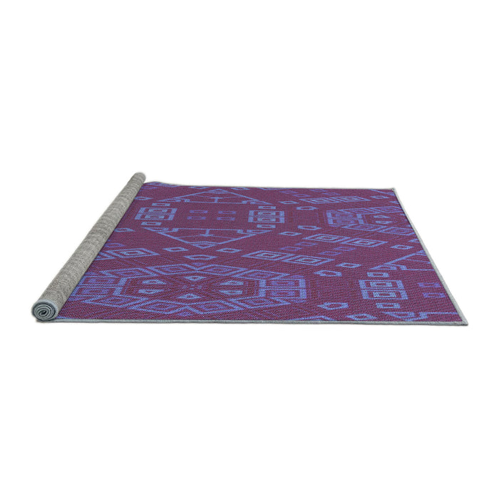 Sideview of Machine Washable Transitional Medium Purple Rug, wshpat2708lblu