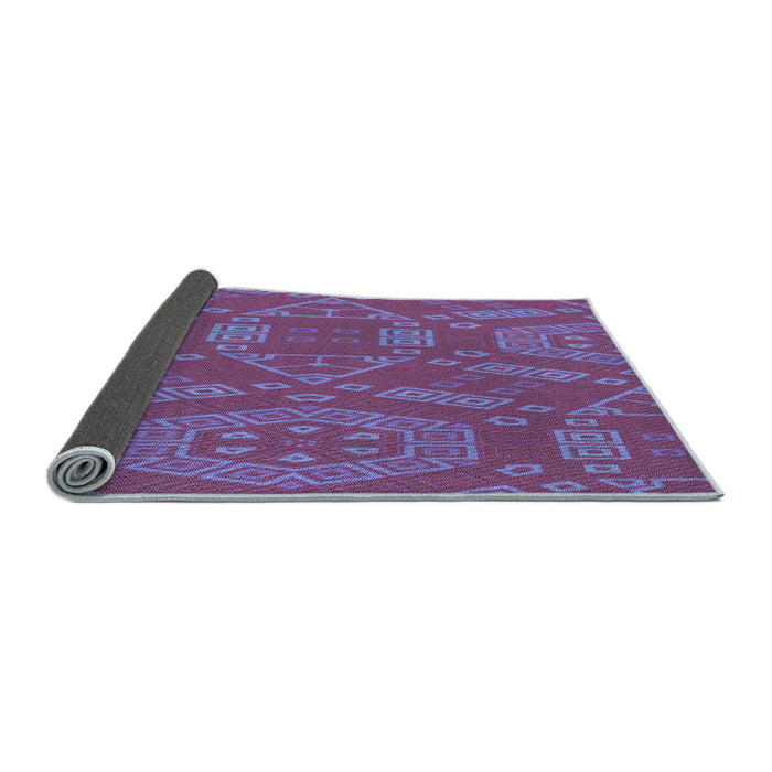 Thickness of Patterned Medium Purple Rug, pat2708lblu