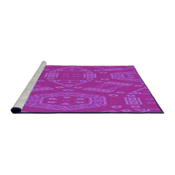 Sideview of Machine Washable Transitional Fuchsia Magenta Purple Rug, wshpat2708pur
