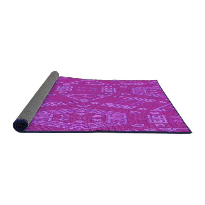 Thickness of Patterned Fuchsia Magenta Purple Rug, pat2708pur