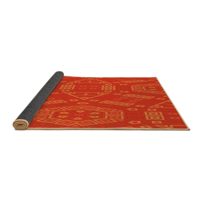 Thickness of Patterned Orange Red Orange Rug, pat2708yw