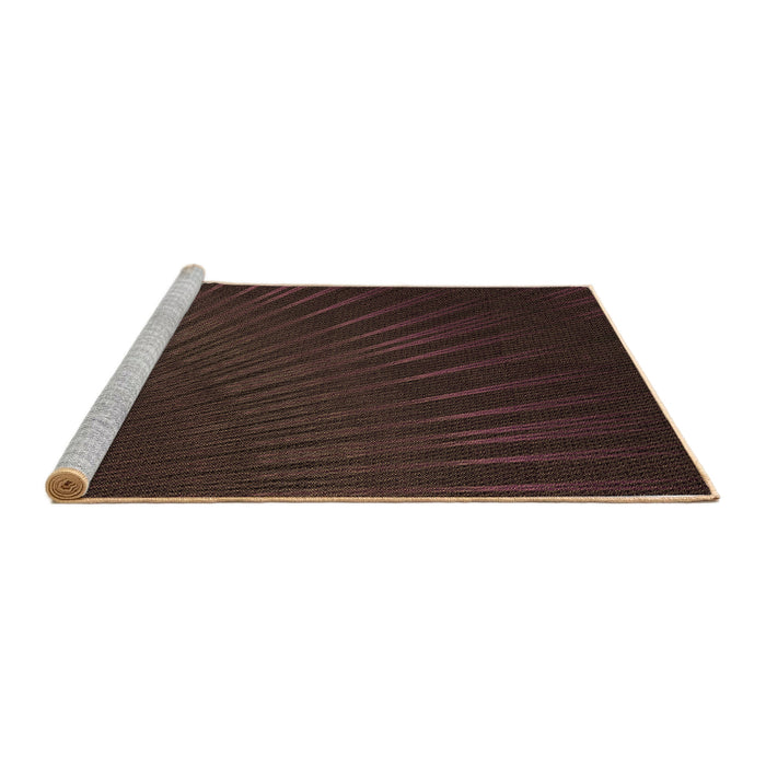Sideview of Machine Washable Transitional Chocolate Brown Rug, wshpat2709brn