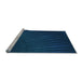 Sideview of Machine Washable Transitional Blue Rug, wshpat2709lblu