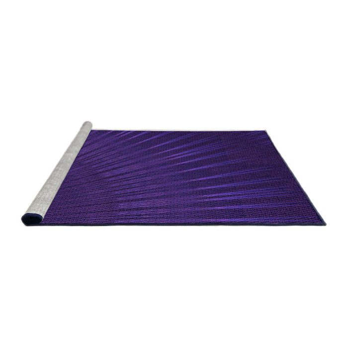 Sideview of Machine Washable Transitional Amethyst Purple Rug, wshpat2709pur