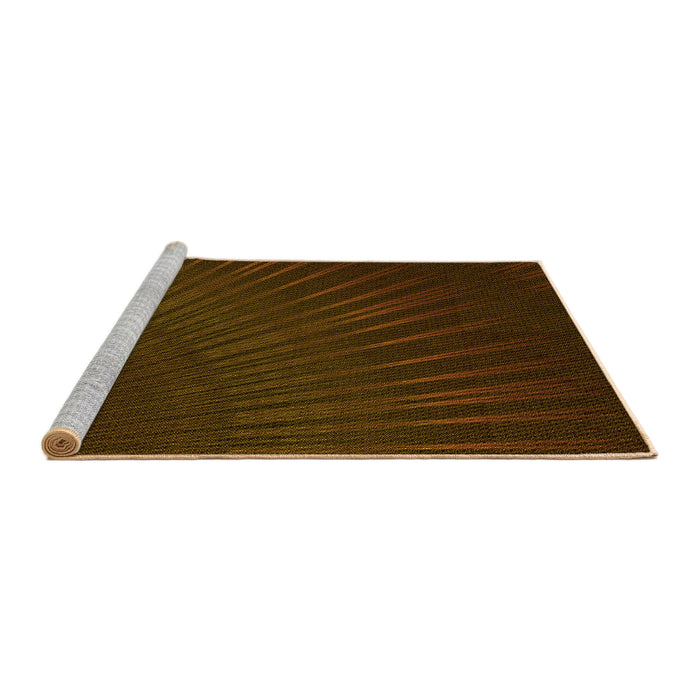 Sideview of Machine Washable Transitional Dark Bronze Brown Rug, wshpat2709yw