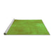 Sideview of Machine Washable Transitional Green Rug, wshpat271grn