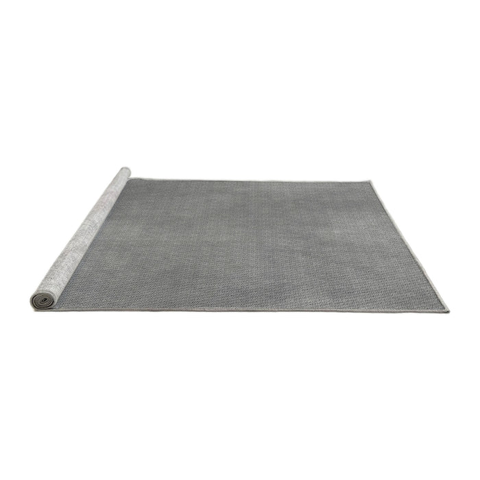 Sideview of Machine Washable Transitional Silver Gray Rug, wshpat271gry