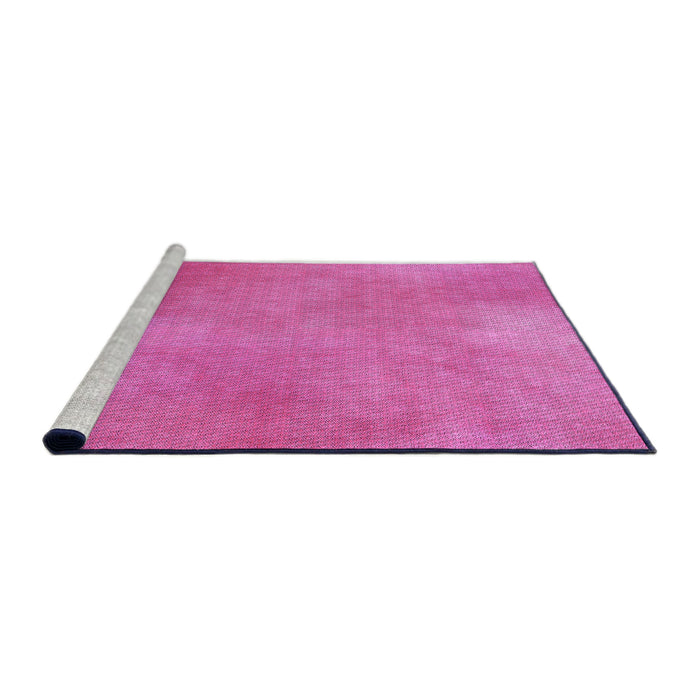 Sideview of Machine Washable Transitional Neon Pink Rug, wshpat271pur